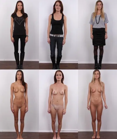 Dressed and undressed girls — In clothes and without porn