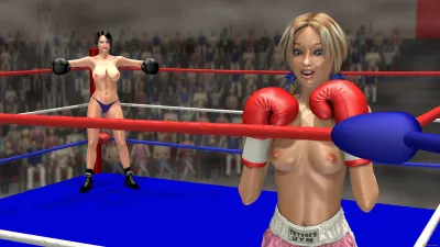Naked girls boxing