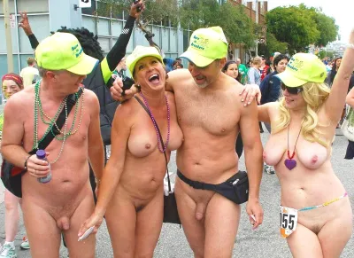 Festival of nudists — Naked women at the festival