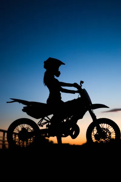 Motocross rider — Girl on enduro motorcycle