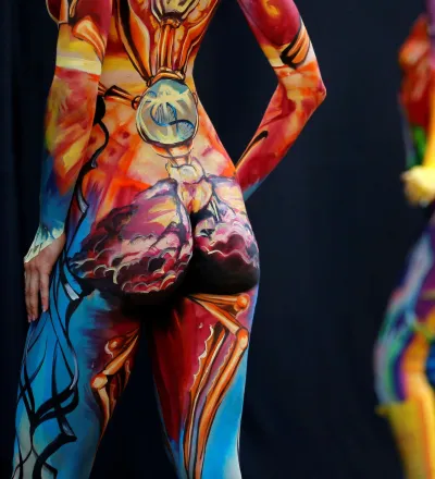 Female body painting on the — Body art