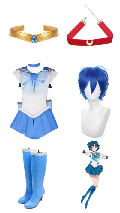 Sailor moon mizuno ami battle suit cosplay costume