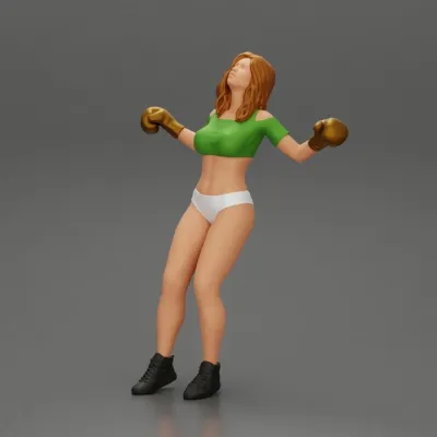 Boxing girl — Woman