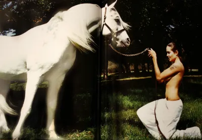 Angelina jolie with a horse