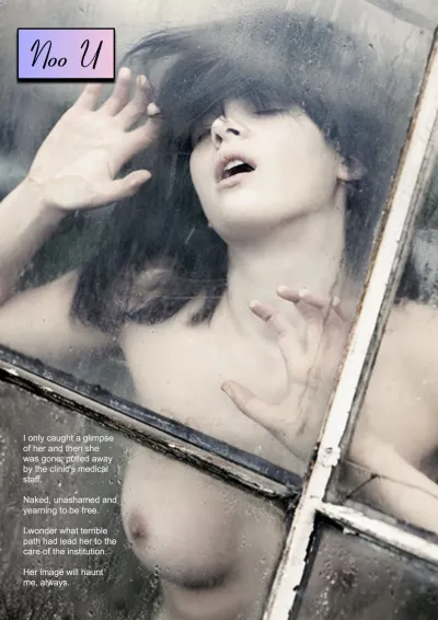 Beautiful girls behind glass nude — Women