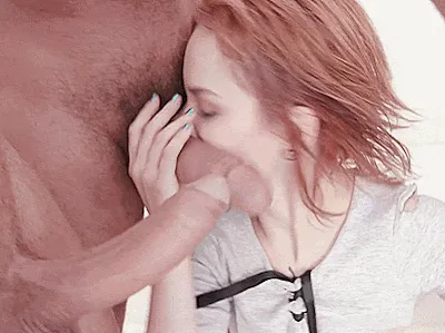 Redhead girl sucks — Blowjob from a redhead