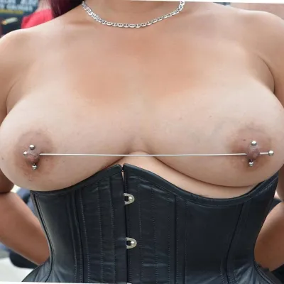 Big tits with piercings — Pierced nipples