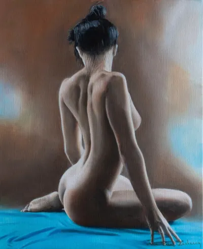 Painting with a nude woman — Erotic painting